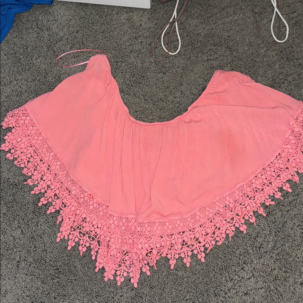 Have Coral Off-Shoulder Top